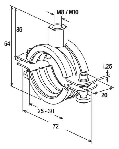 FISCHER Rohrschelle FRS 25-30 M8/M10