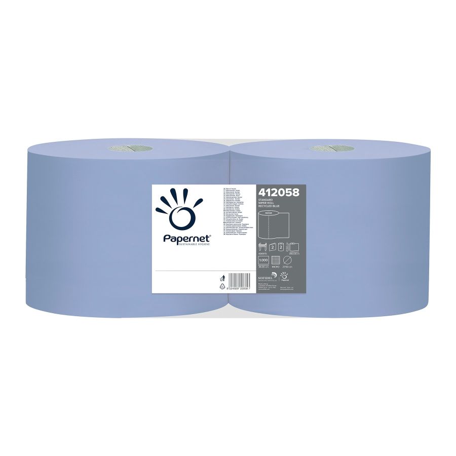Wischtuchrolle, 2-lagig RC, blau, 360m, VE=2RL