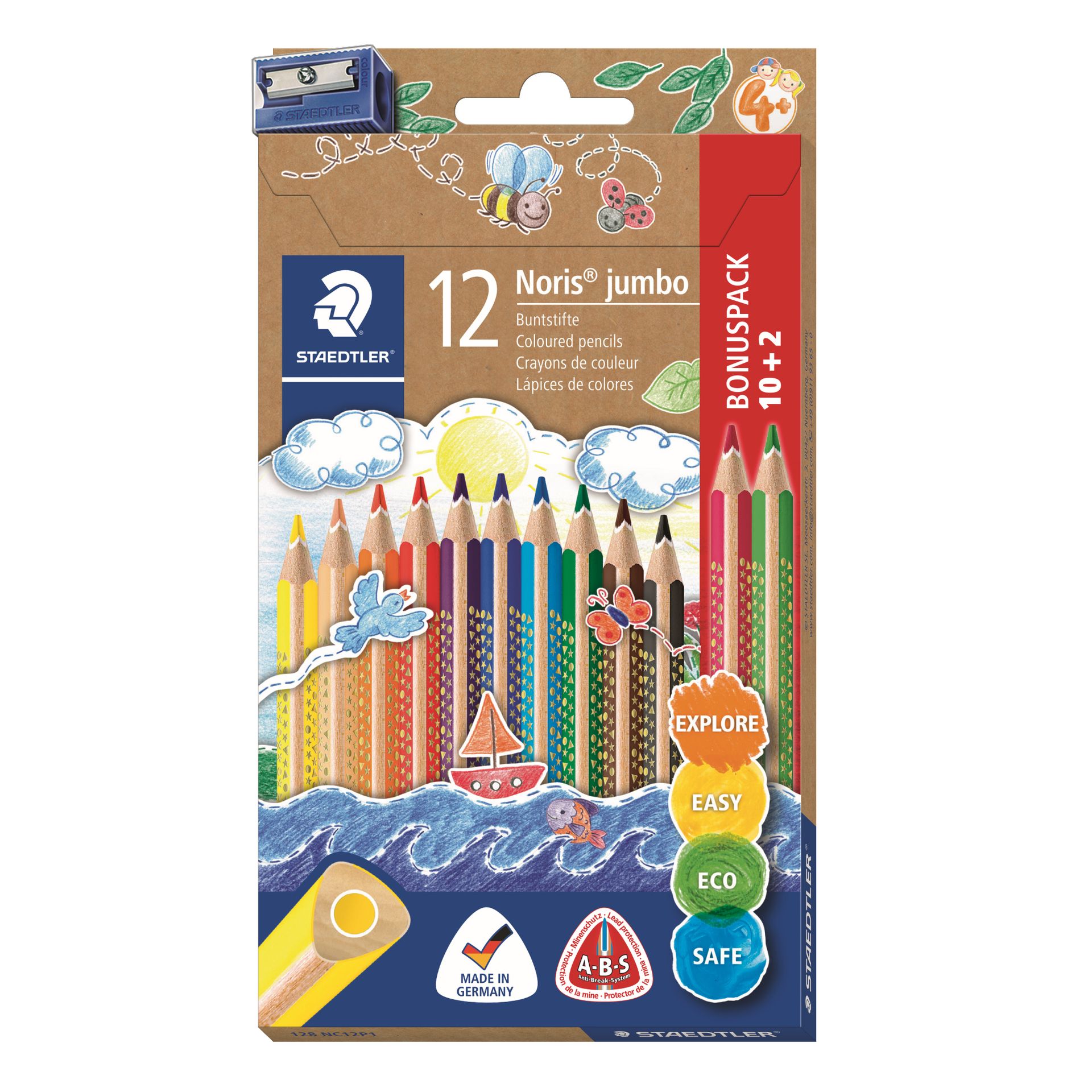 Buntstift Noris jumbo sort. 10+2St.