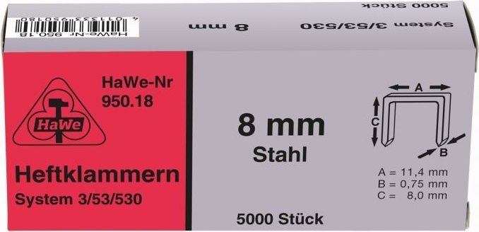 HaWe Tackerklammern, System: 53
