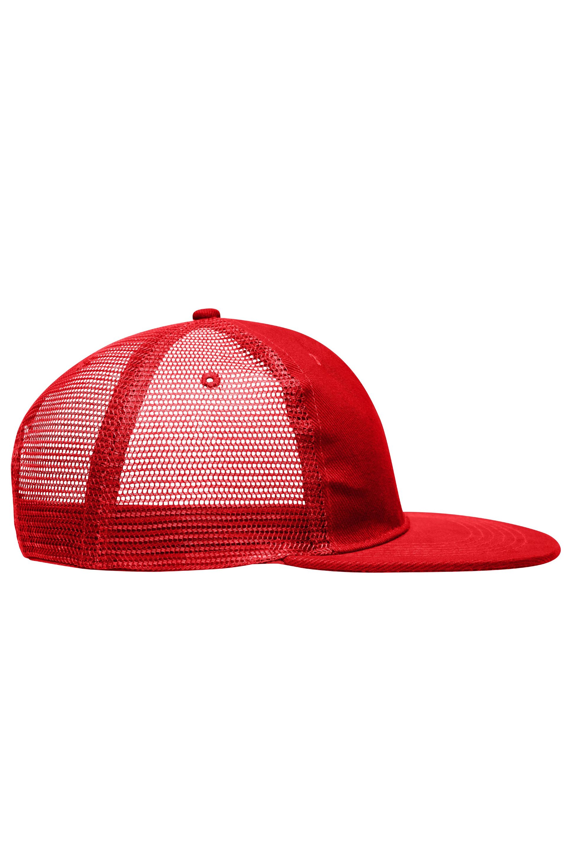 6 Panel Mesh Cap mit flachem Schild