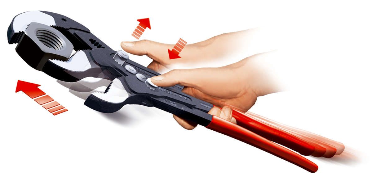 KNIPEX 87 01 560 Cobra® XXL Rohr- und Wasserpumpenzange mit Kunststoff überzogen grau atramentiert 560 mm