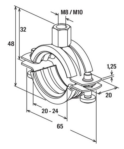 FISCHER Rohrschelle FRS 20-24 M8/M10