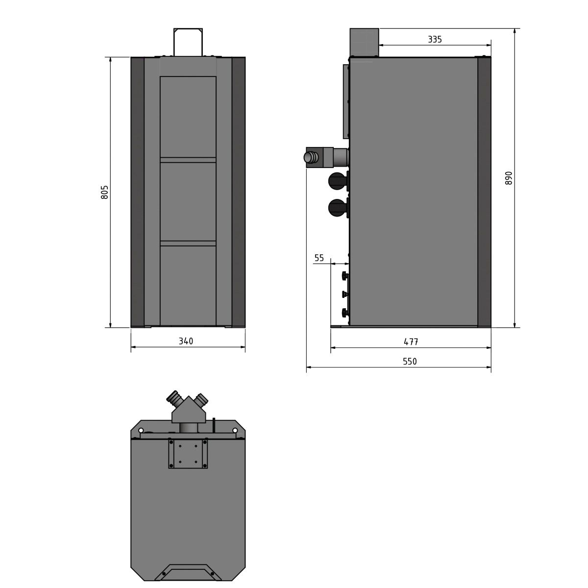 Maschinenunterbau mit Absaugung Metallkraft GU 1 (230 V)
