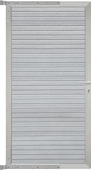 WAREN-Tor-Komplettset 90 x 173 cm, Rahmen silber Füllung smoke white