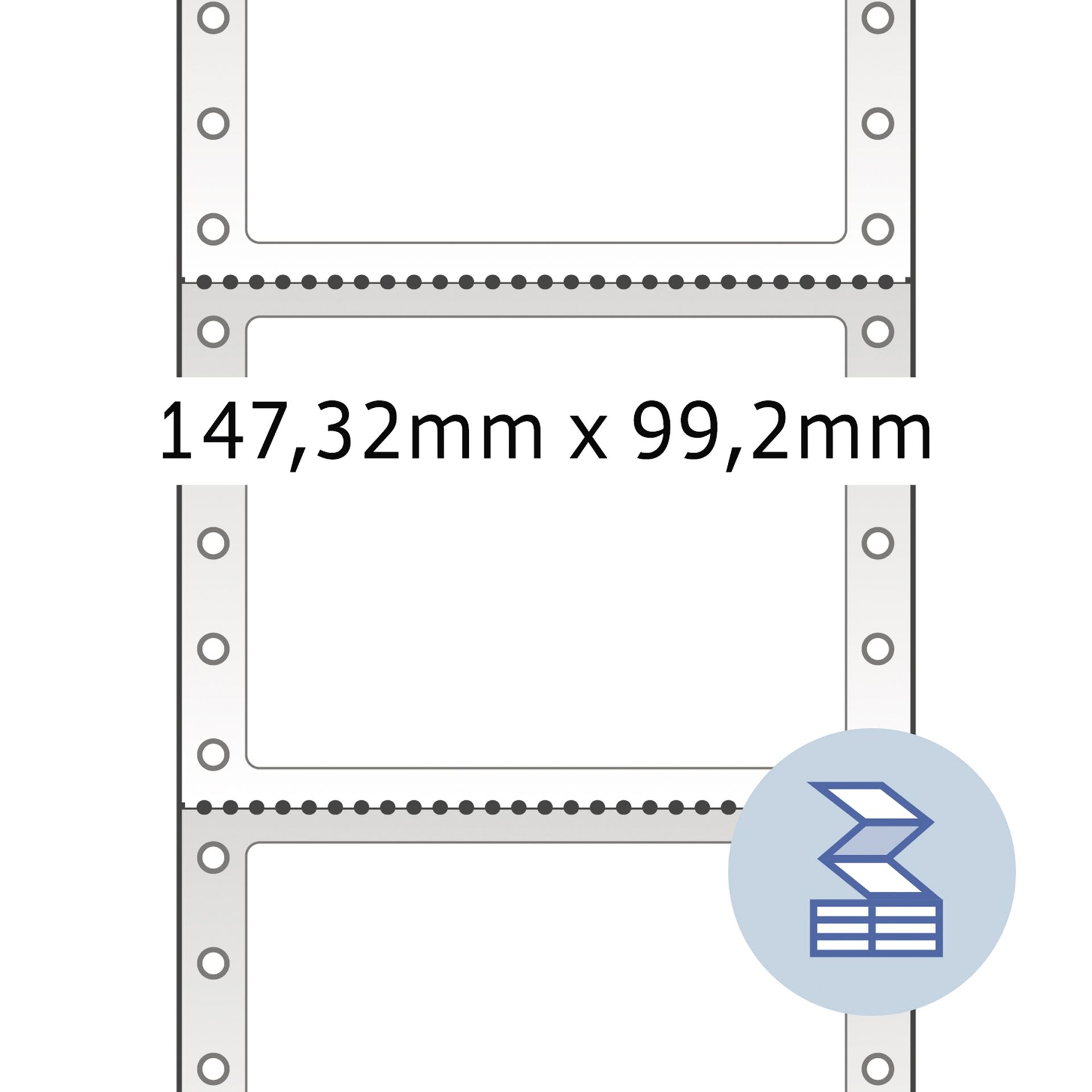 Endlosetikett 147,32x99,2mm weiß 3.000 St./Pack.
