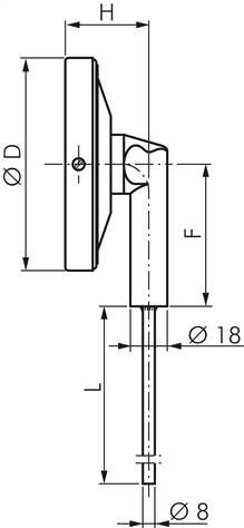 Bimetallthermometer, senkrecht D100/-30 bis +50°C/63mm