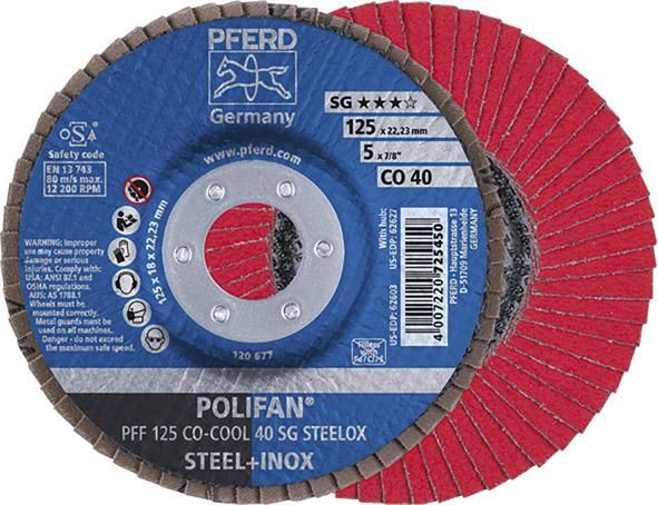 Fächerschleifscheibe SGP-COOL gerade 125mm CO40 Pferd