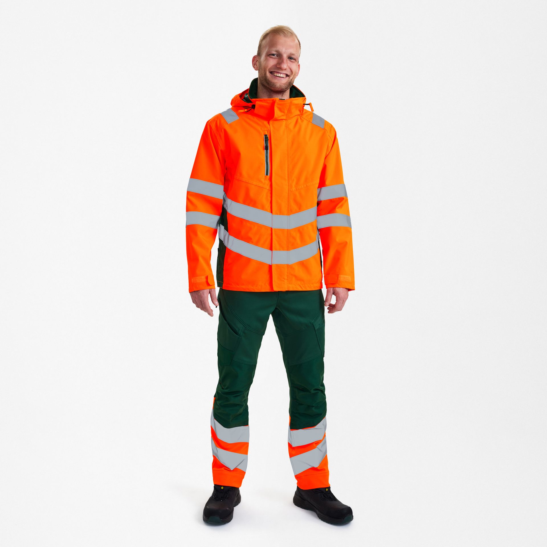Safety Shelljacke Orange/Grün, Gr. L