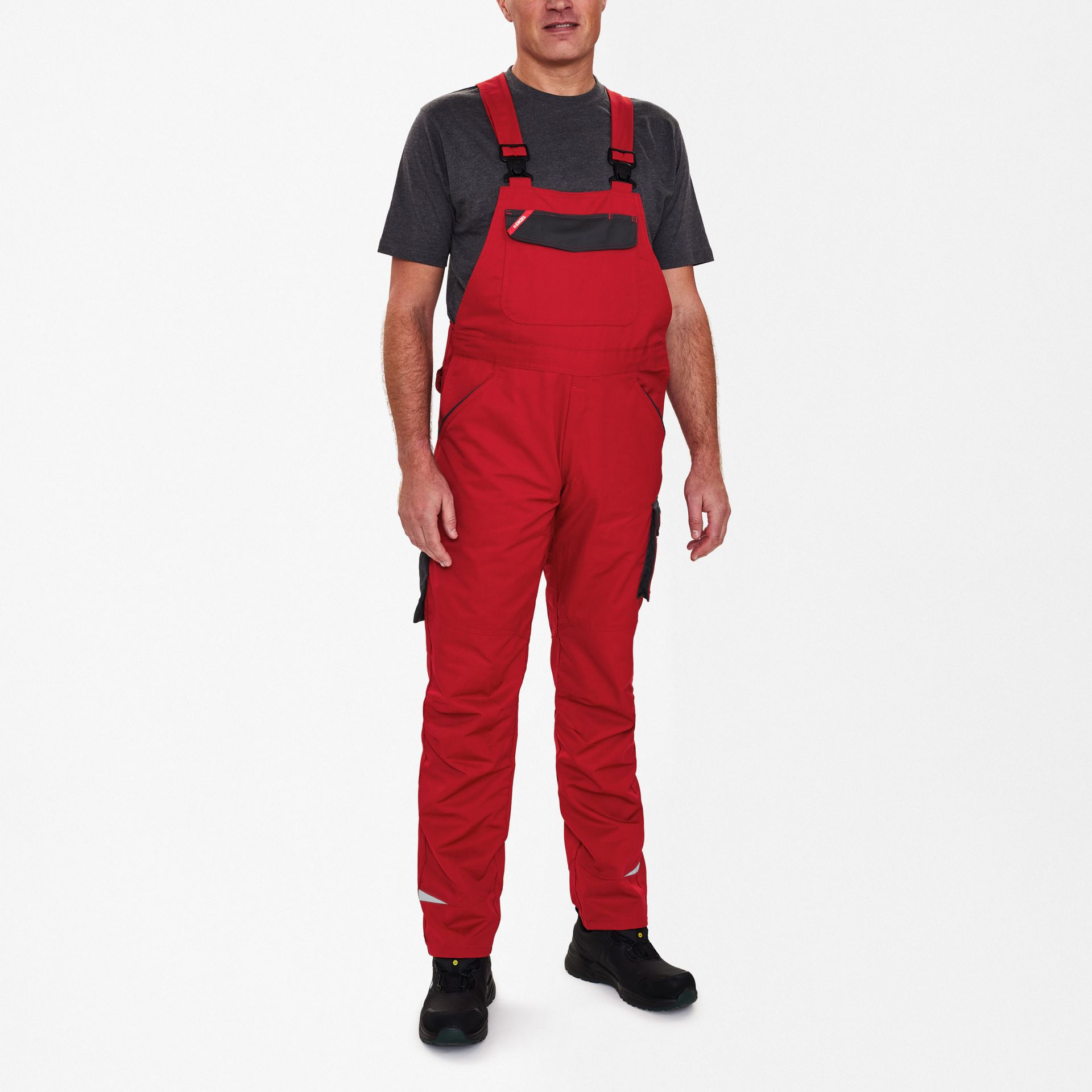 Galaxy Light Latzhose Tomato Red/Anthrazit Grau, Gr. 90
