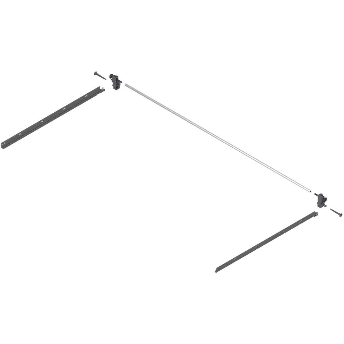 TANDEMBOX Seitenstabilisierung (nach oben aufbauend), NL=600 mm, KB=1200 mm, Vollauszug, Schubkasten/Frontauszug, R7037 staubgrau