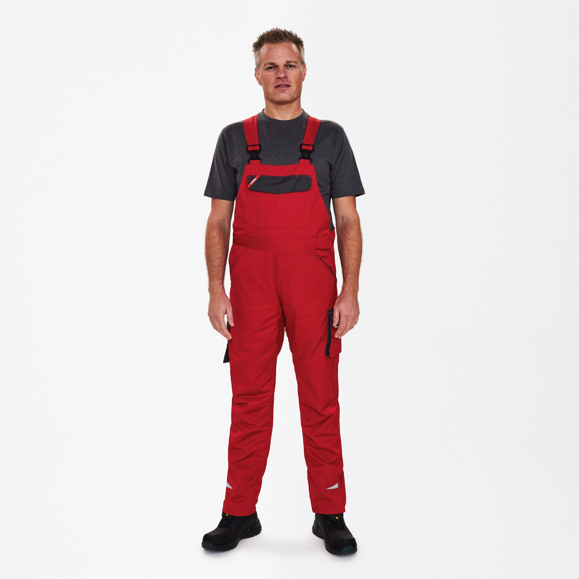 Galaxy Light Latzhose Tomato Red/Anthrazit Grau, Gr. 90