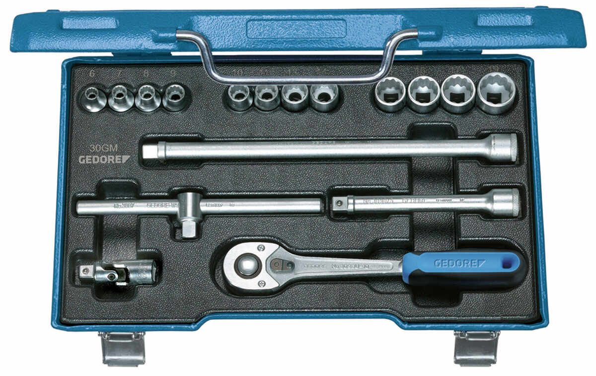 30 GMU-10 Steckschlüssel-Satz 3/8" 17-teilig 6-kant 6-19 mm