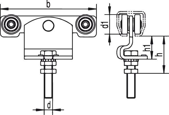 HELM 391 Rollapparat M12x60,Pendelgel.aus Kunstst