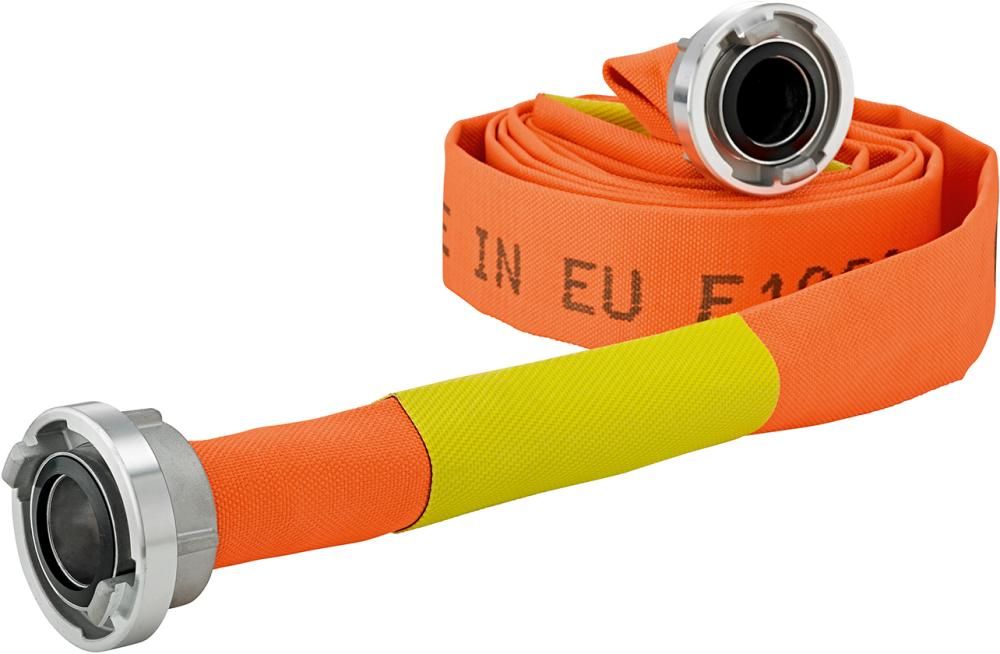 Bau-/Industrieflach schlauch, orange, A/102mmmit 2 Leckageschiebern, STORZ Kuppl. 20m FORTIS