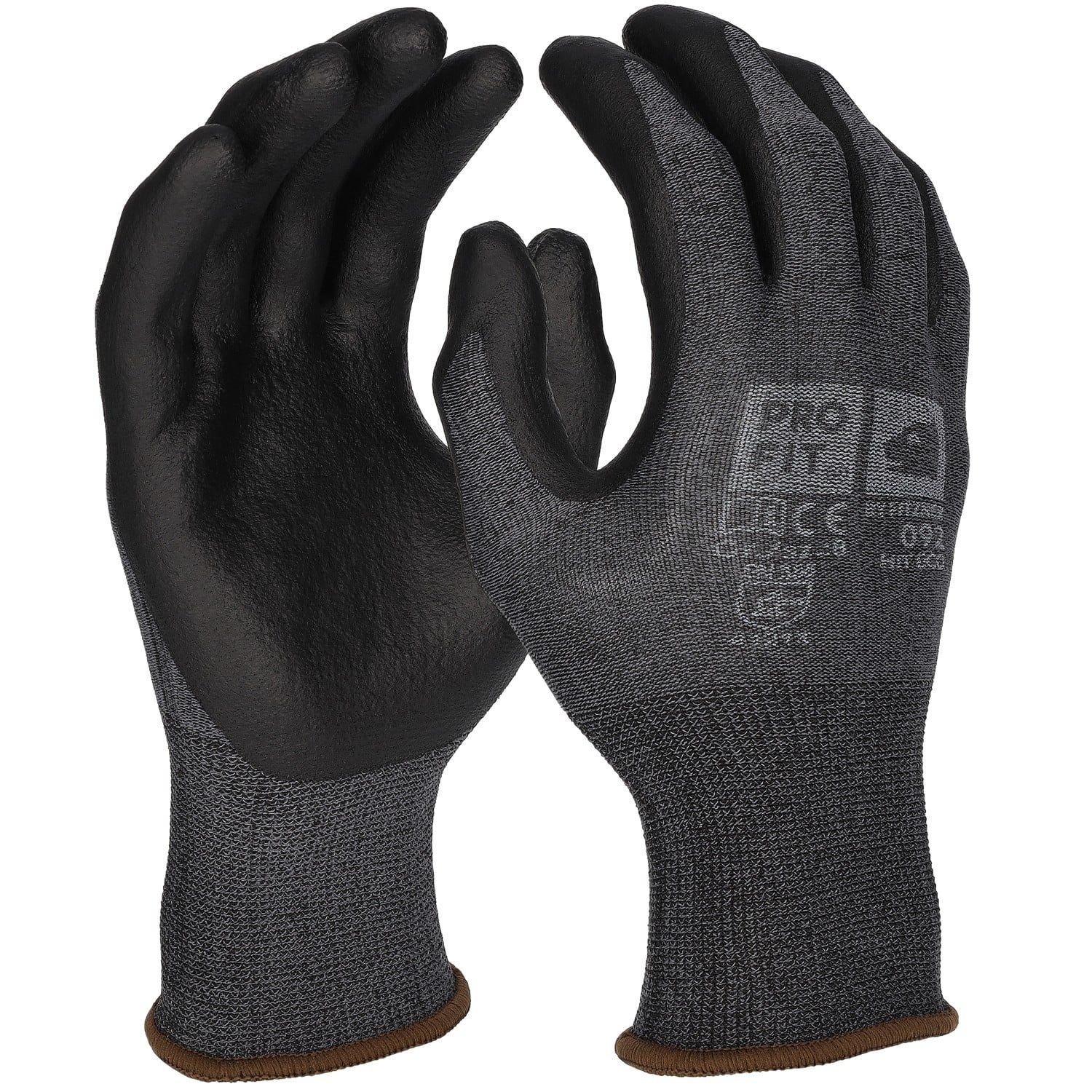 Nitril Handschuhe, "Hit",Nitrilschaum, grau/schwarz 10