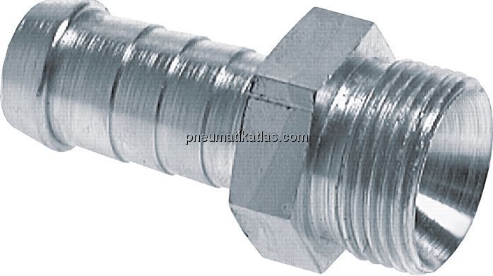 Schlauchnippel M 10x1 AG, 4 - 5mm, Stahl verzinkt
