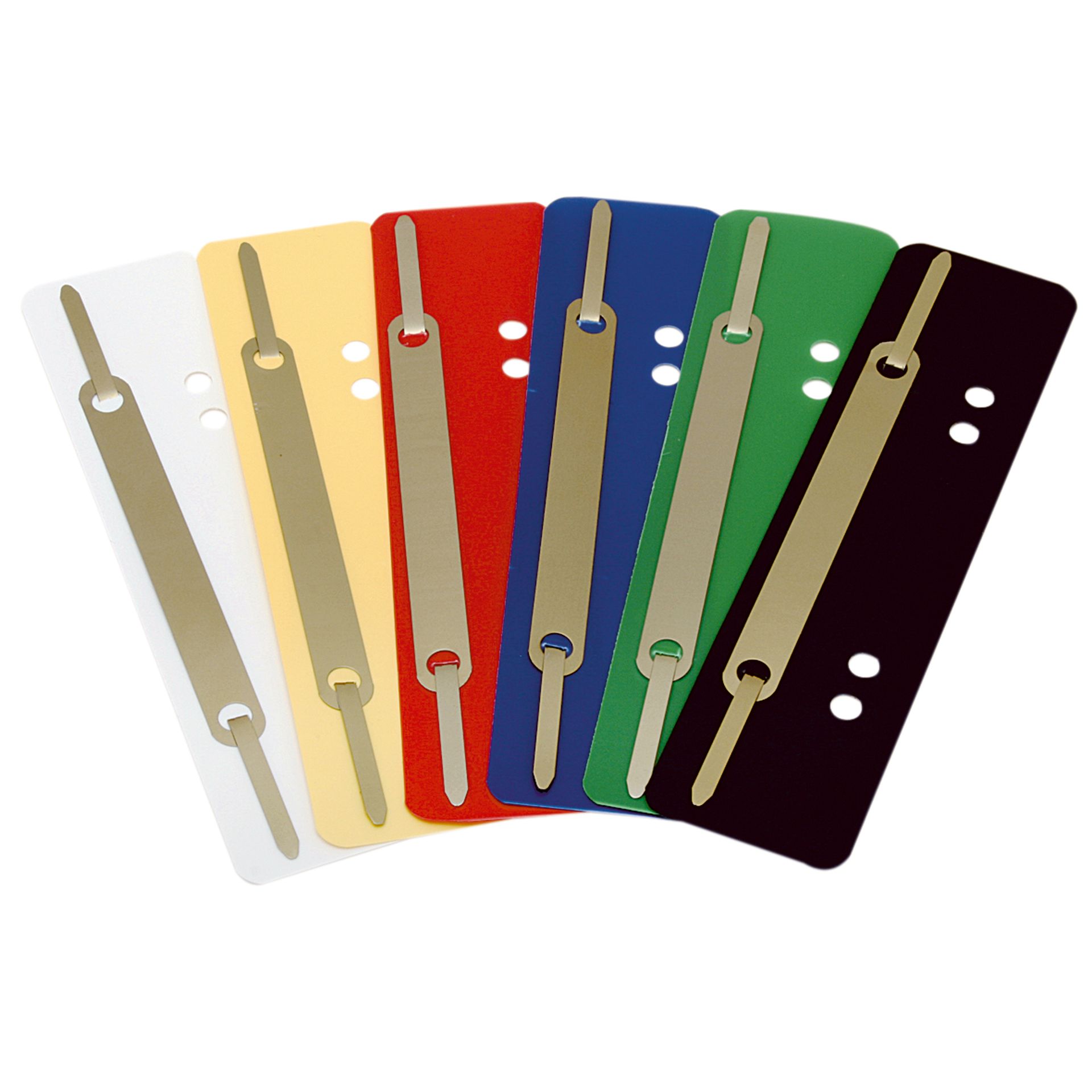 Heftstreifen PP Metalldeckl. sortiert 250 St./Pack.