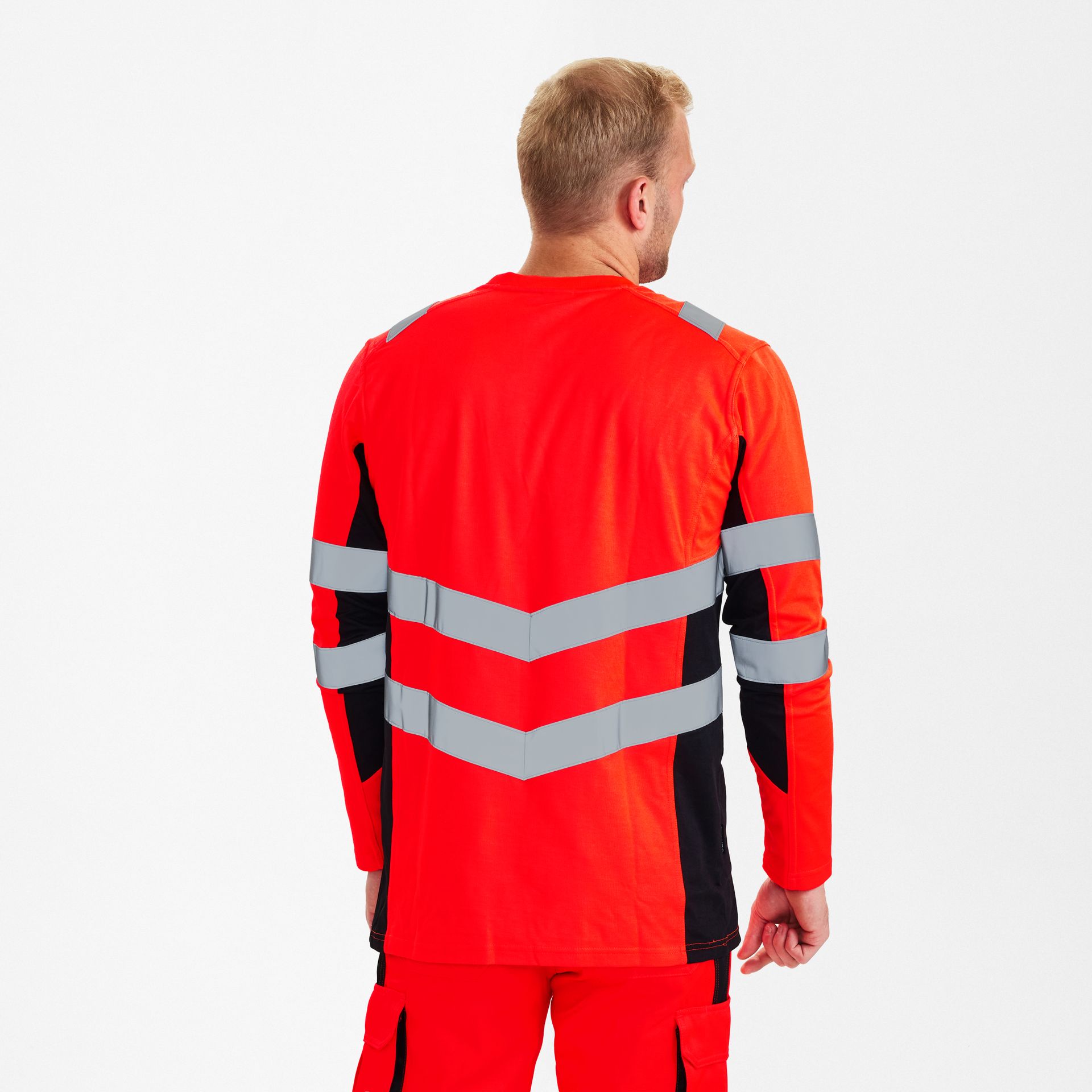 Safety Langarm-Shirt Rot/Schwarz, Gr. 6XL