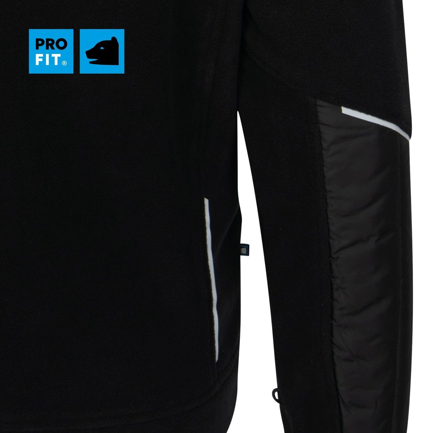 FLEECEJACKE "HYBRID" , schwarz, Gr. S
