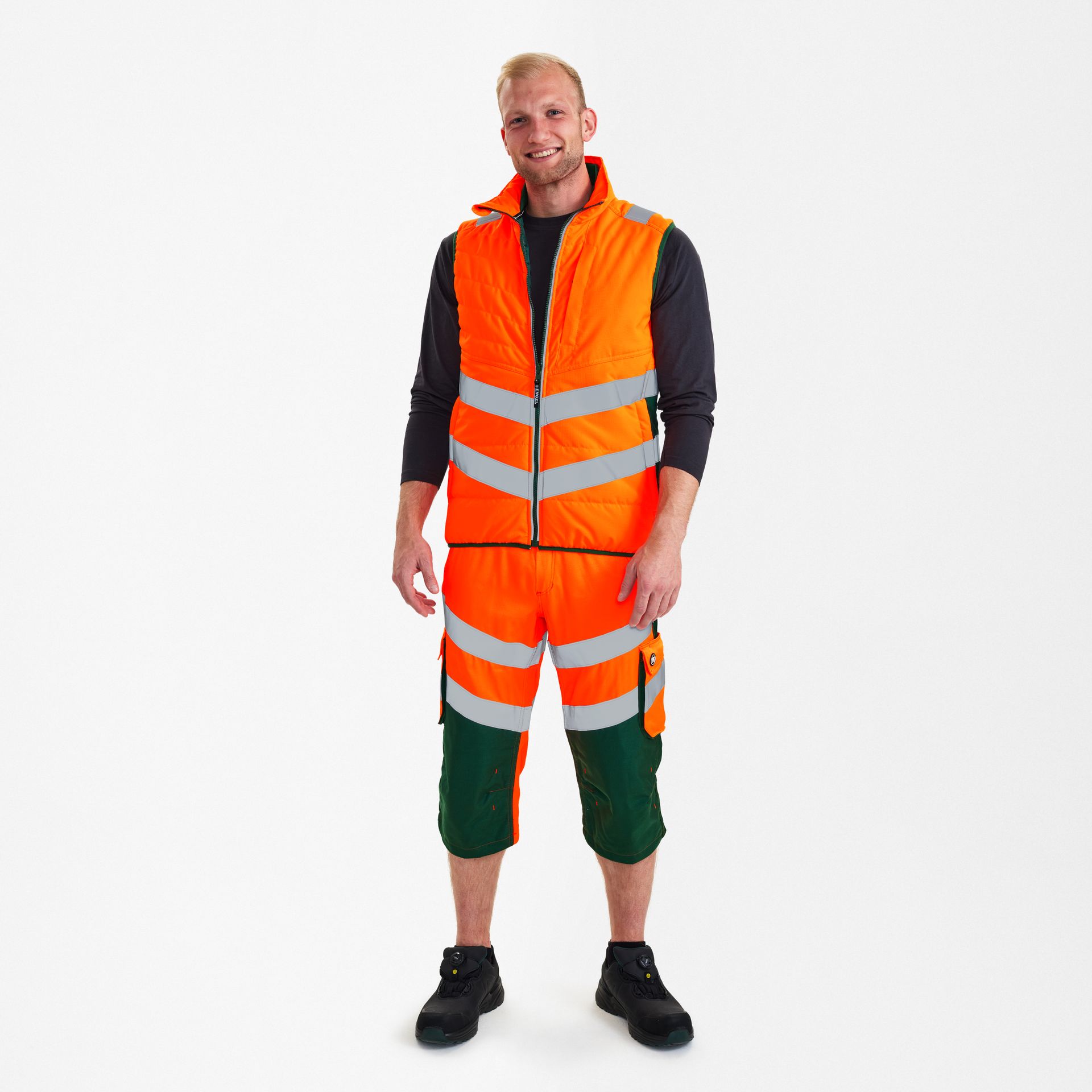Safety Stepp-Innenweste Orange/Grün, Gr. L