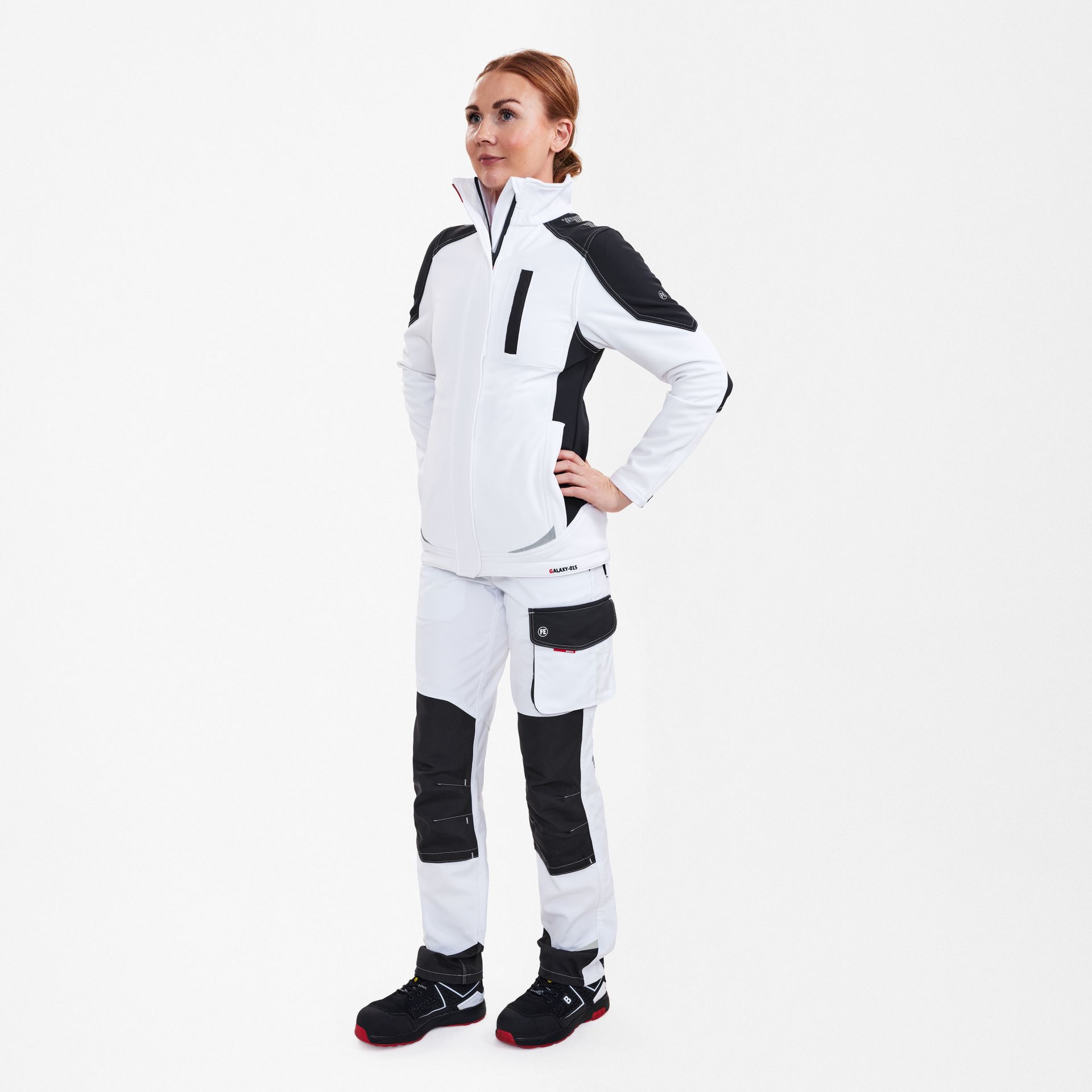 Galaxy Damen Softshelljacke Weiss/Anthrazit Grau, Gr. L