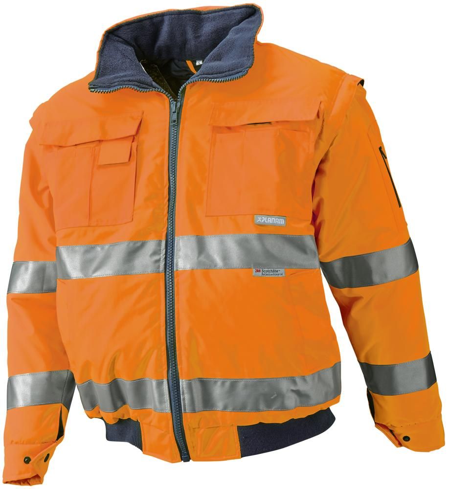 Planam Warnschutz-Winterjacke, Warnorange, Gr. S