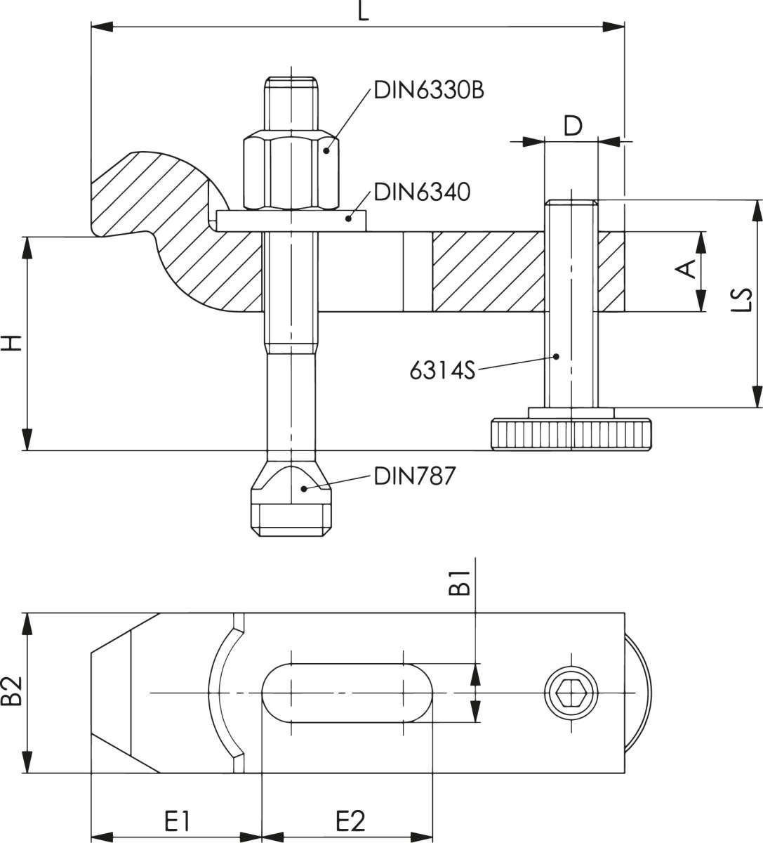 Spanneisen verstärkt gekröpft 12/28-65 mm AMF