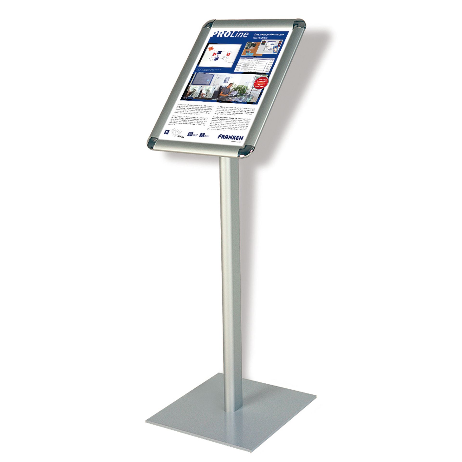 Infodisplay DIN A4 80cm Standfuß transparent/silber