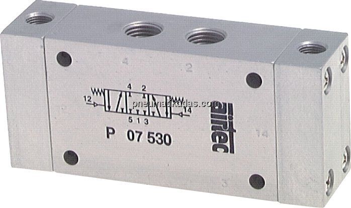 5/3-Wege Pneumatikventil, G 1/8", Mittelstellung geschlossen