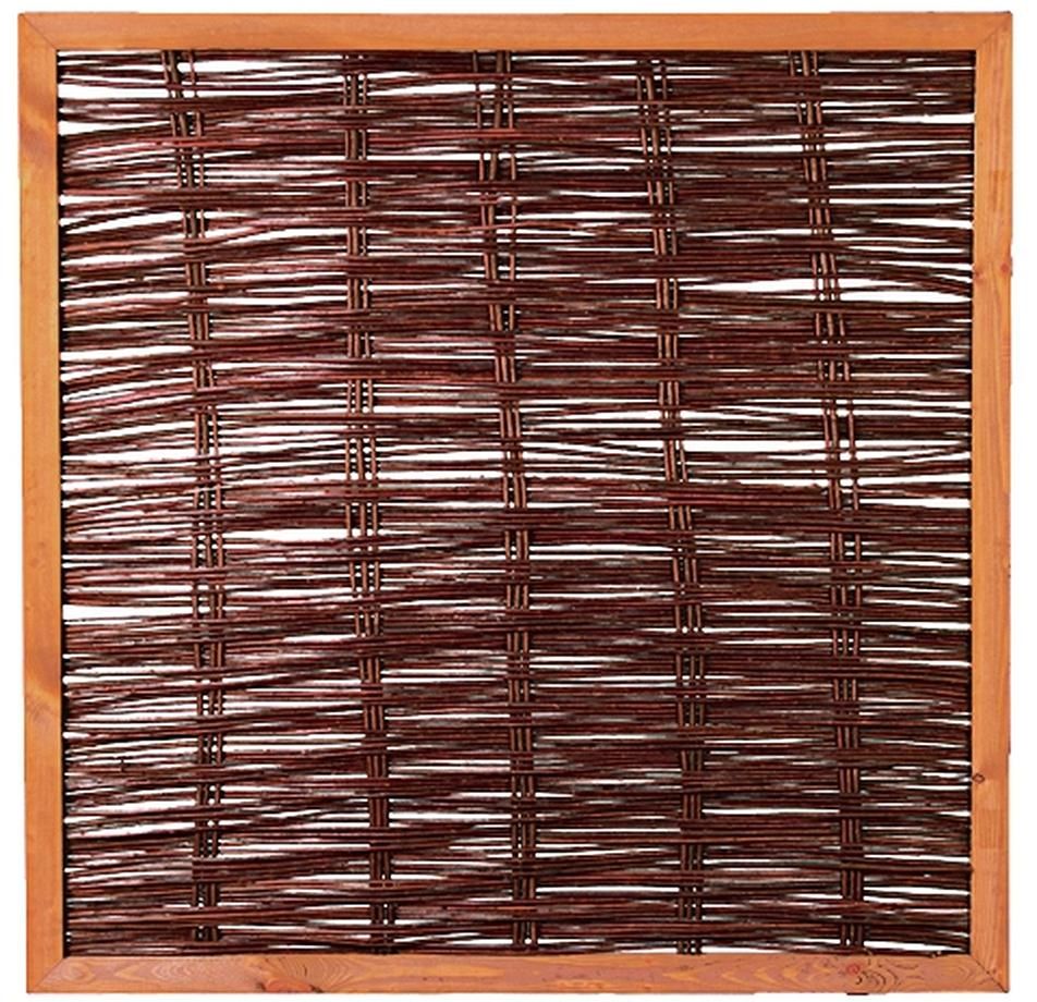 FAKO Weidengeflechtzaun 120 x 120 cm, mit umlauf. Rahmen