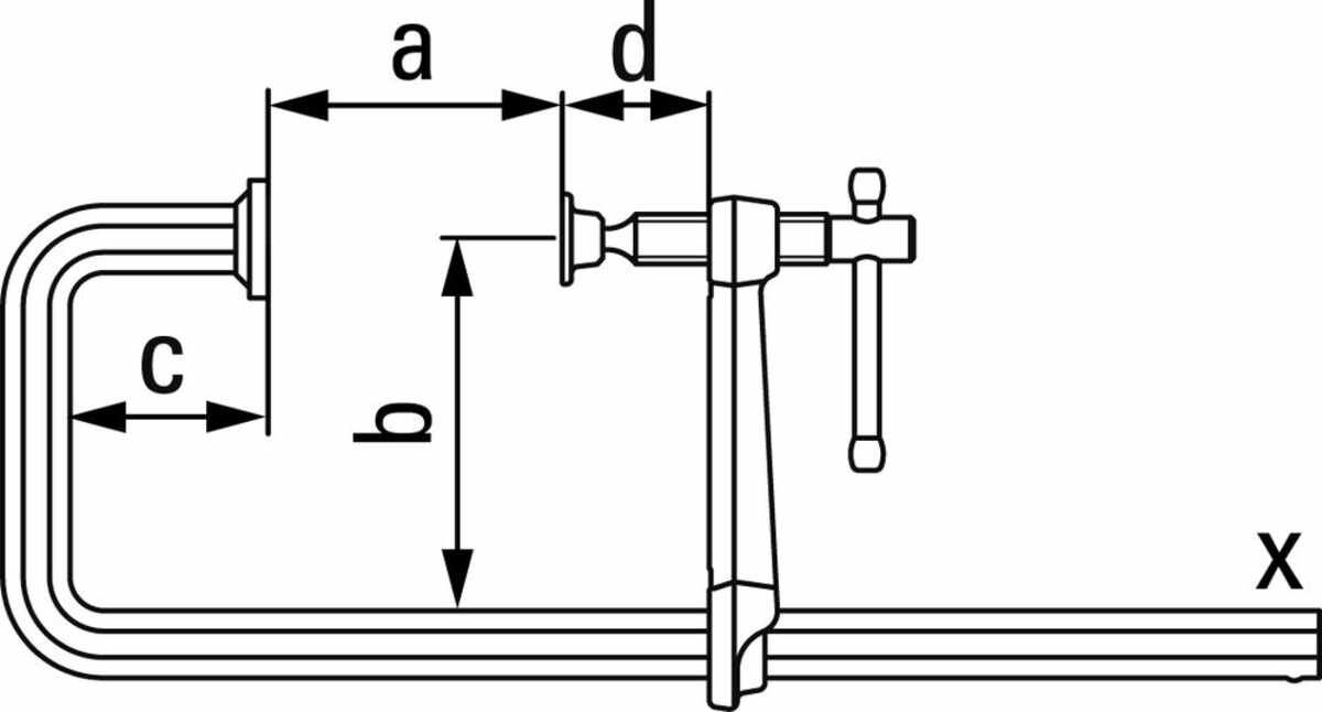 Ganzstahl-Schraubzwinge in U-Form GUZ
