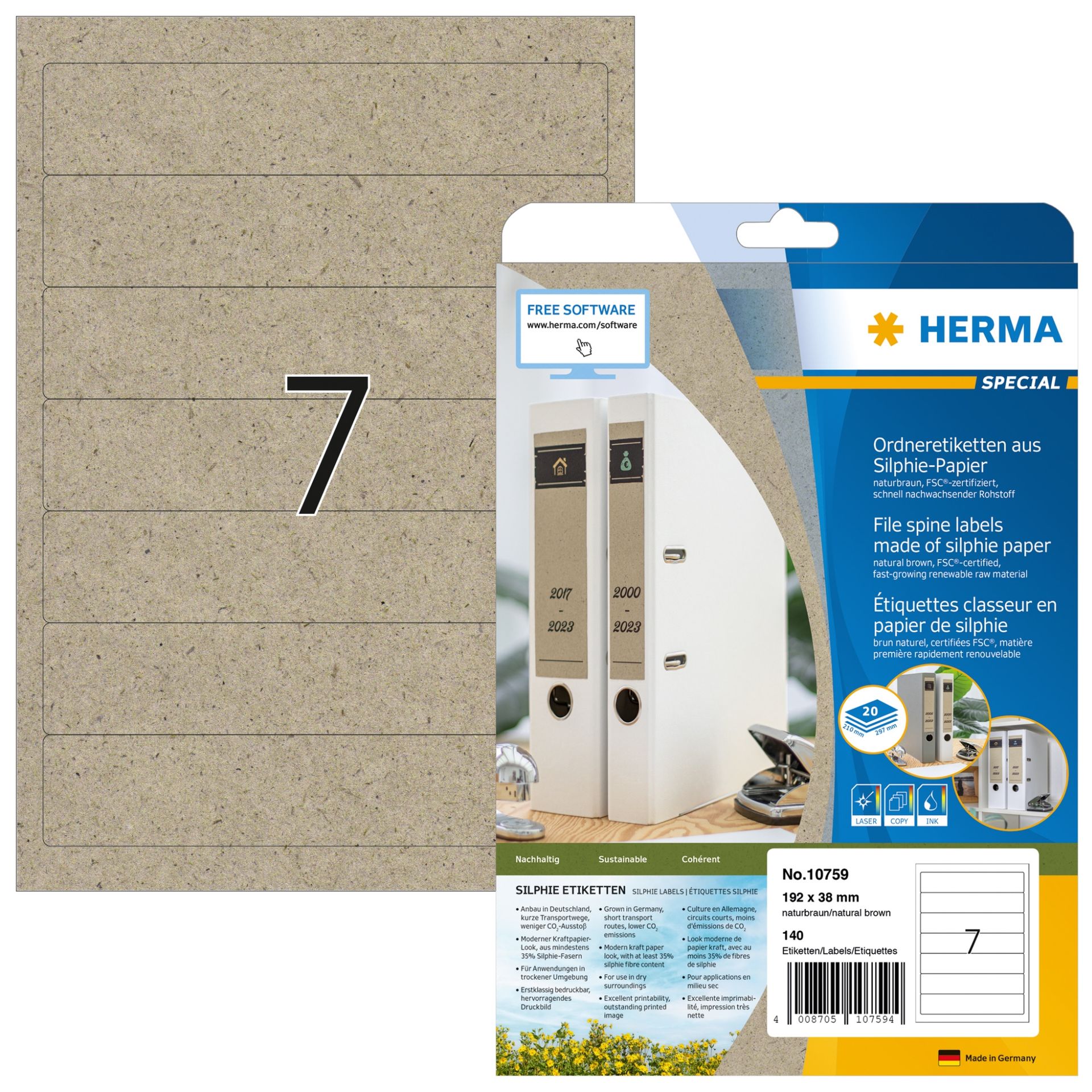 Etikett Silphie 192x38mm br 140St.