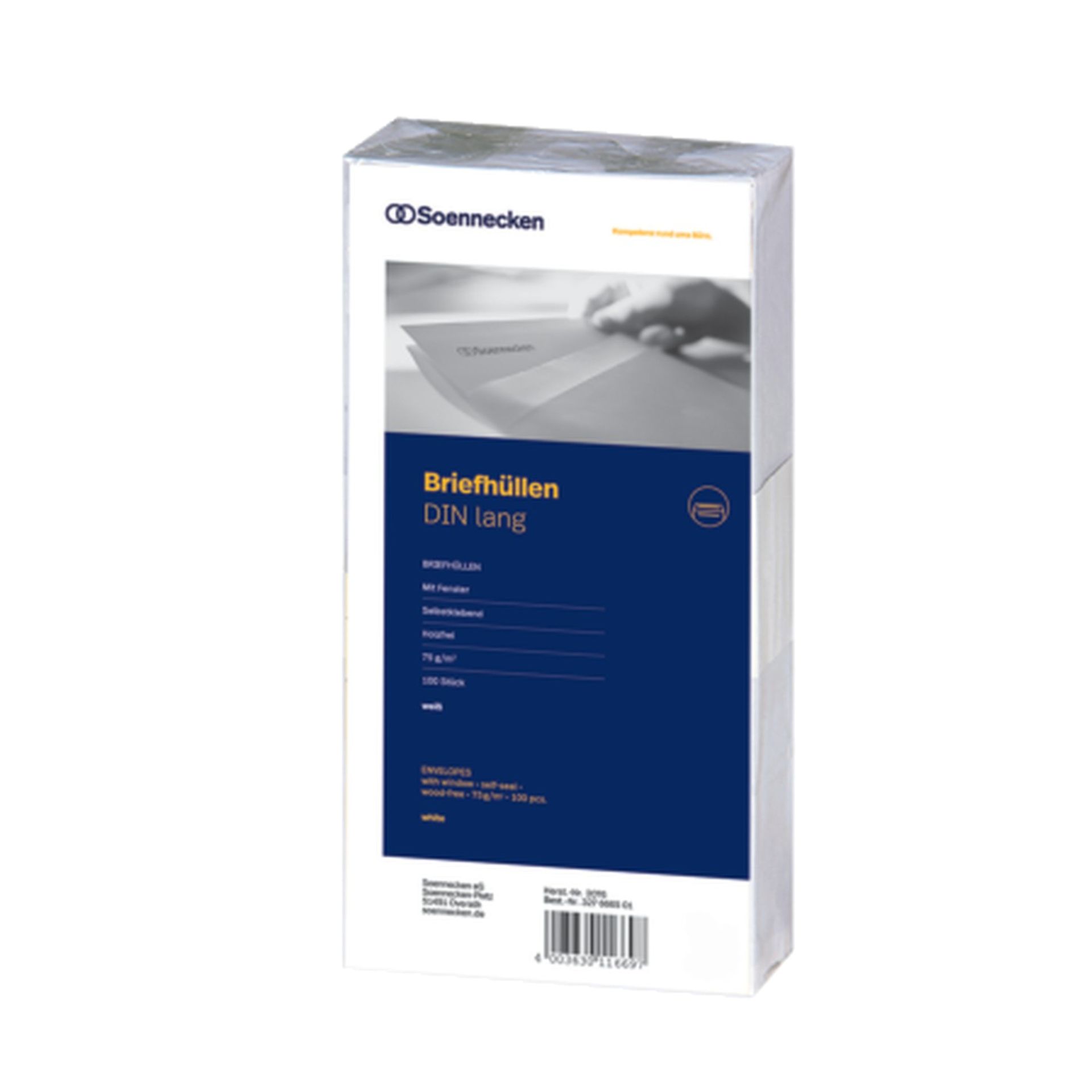 Briefumschlag DL 75g mF sk weiß 100 St./Pack.