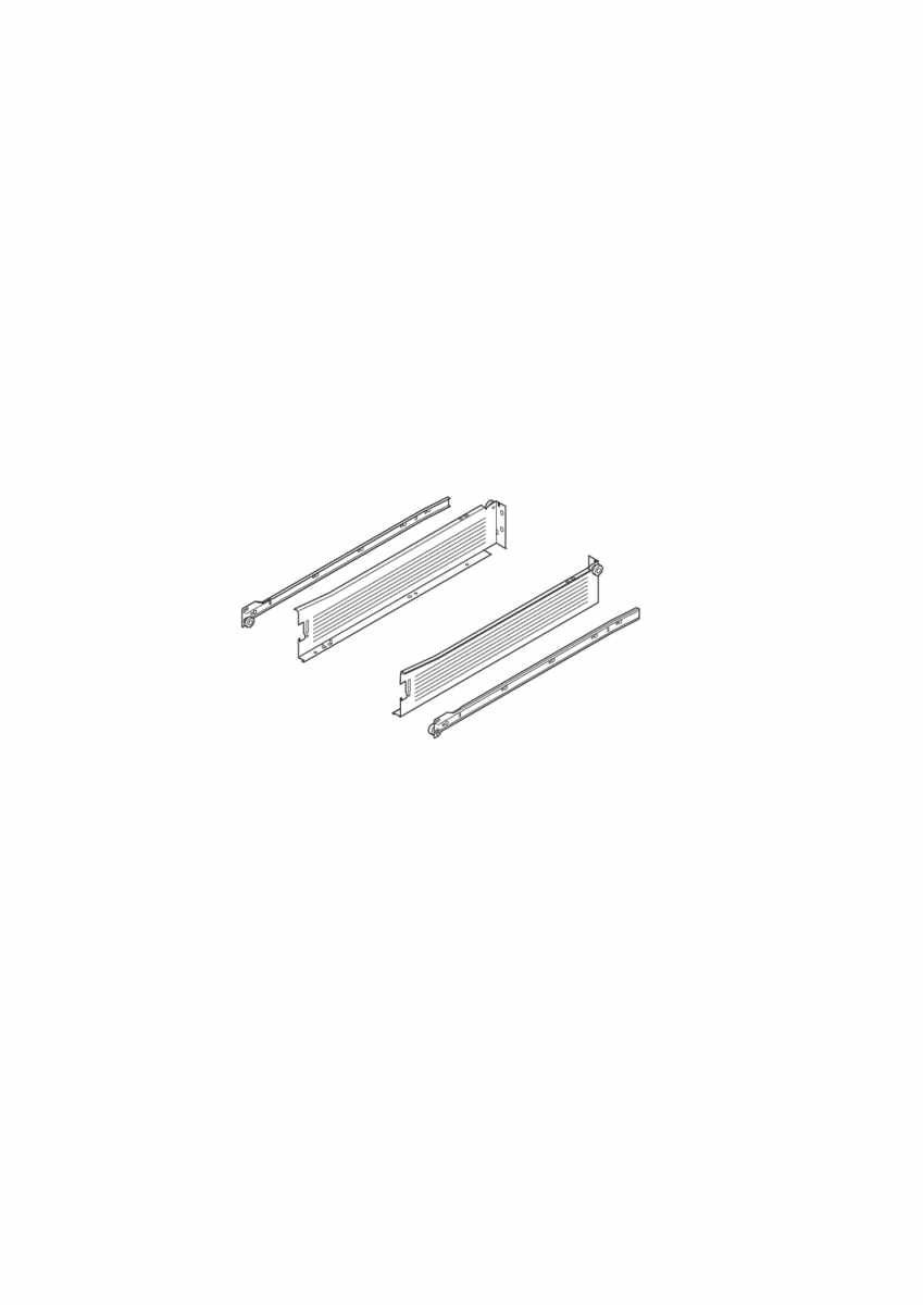METABOX Stahlzarge,  M (86 mm),  Teilauszug, 25 kg, NL=400 mm, Steckversion, links/rechts, R9001 cremeweiß