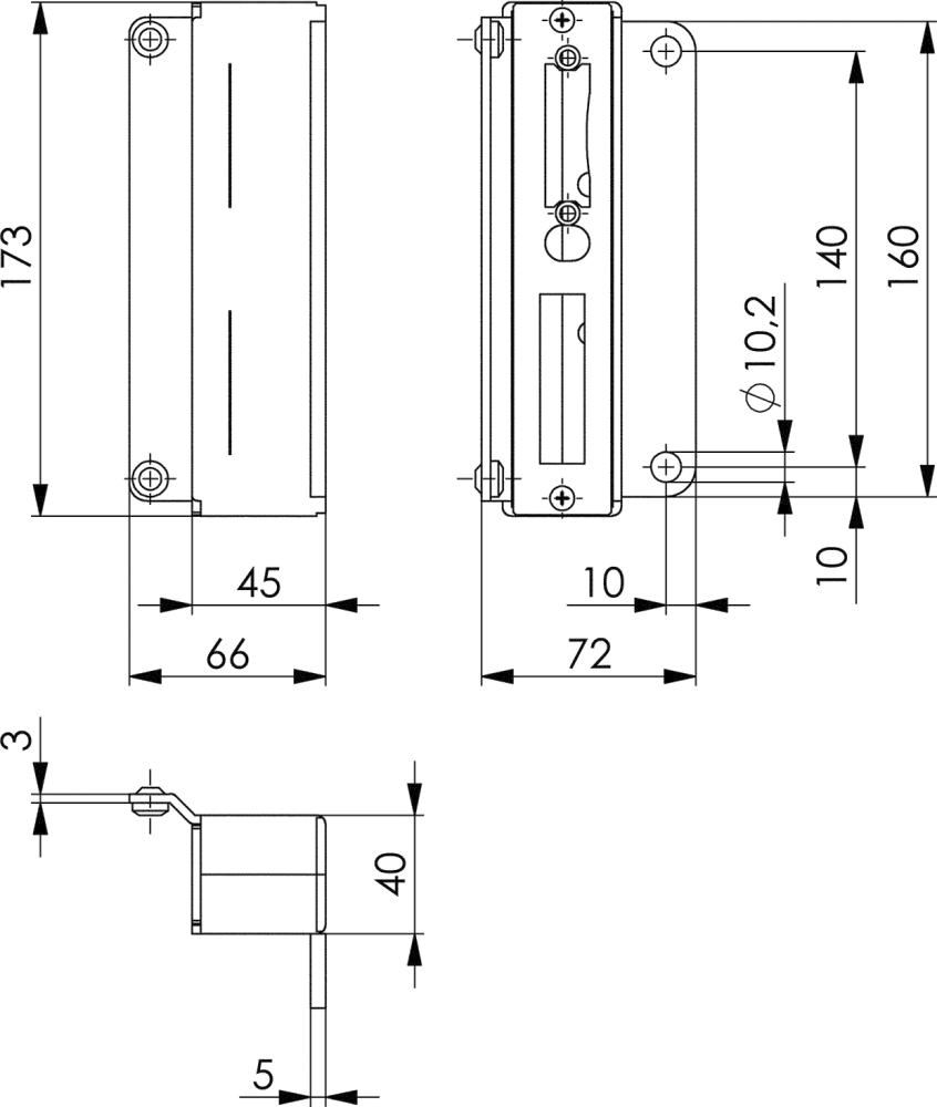 Schließkasten 147A-30+40 für Dübelbefestigung