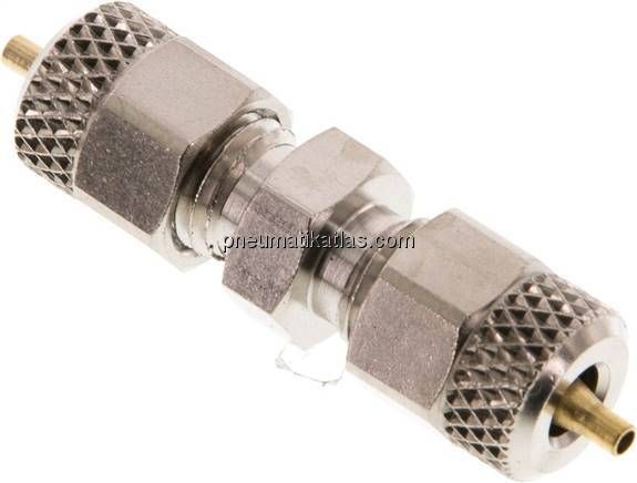 Gerade Verschraubung 4x2mm-4x2mm, Messing vernickelt