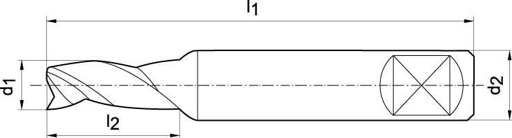 Langlochfräser Einweg lang WN HSSCo8 Typ N 2mm FORMAT