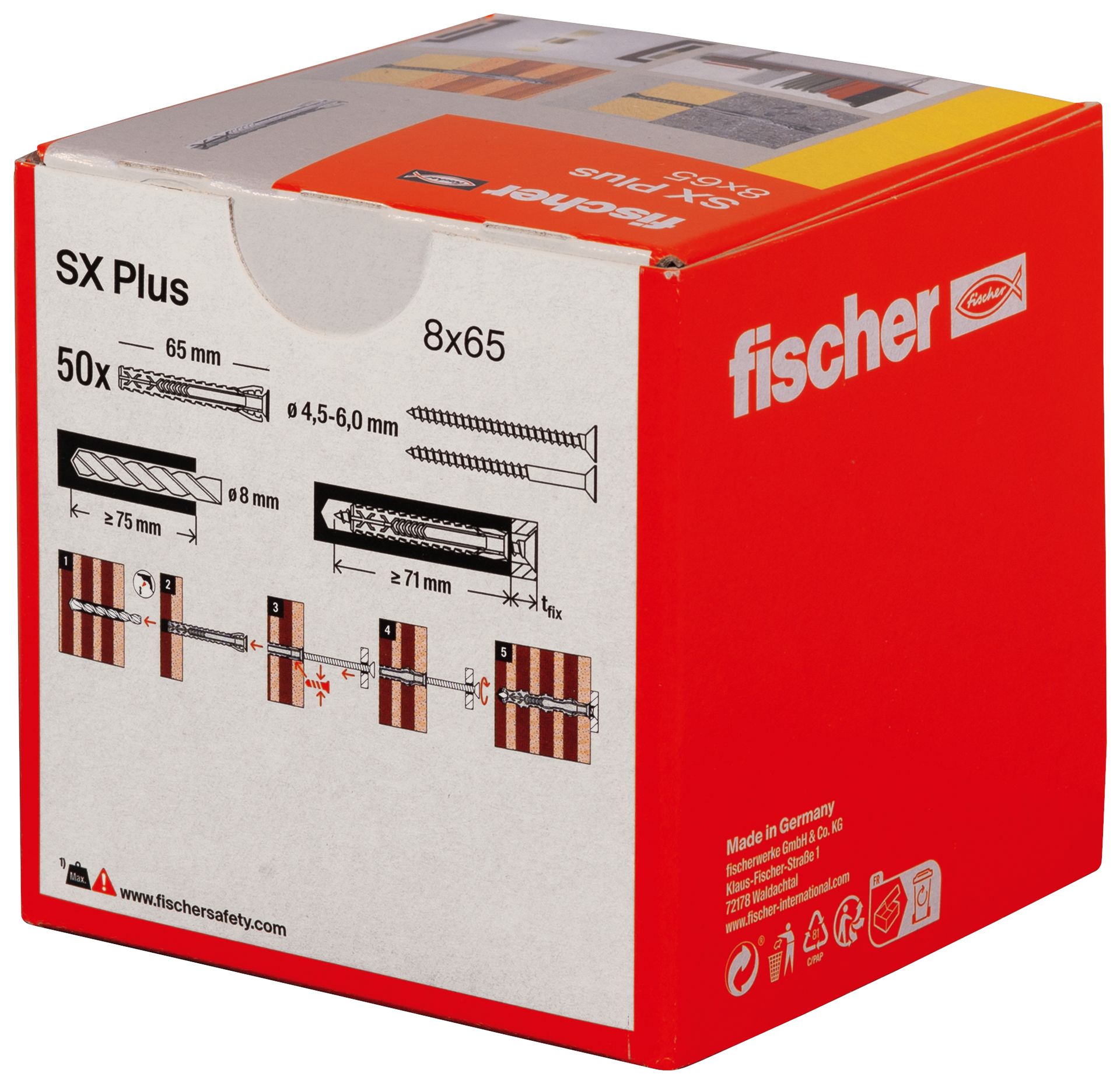 Fischer Dübel SX Plus 8x65