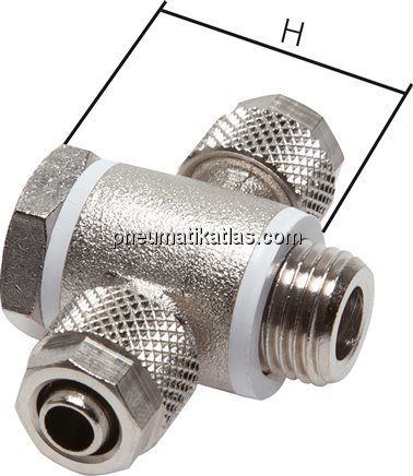 T-Verschraubung M 5-4,3x3mm, Messing vernickelt, Hohlschraube