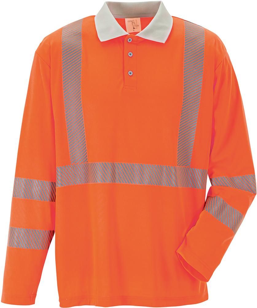 Planam Norit Warnschutz-Langarmshirt, Warnorange-Zink, Gr. XS