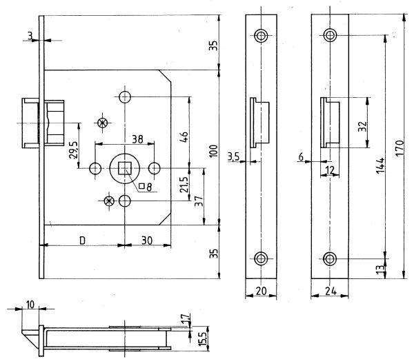 KFV Fallenschloss 55/8 F20 altsilber lack. GE1356 K rechts