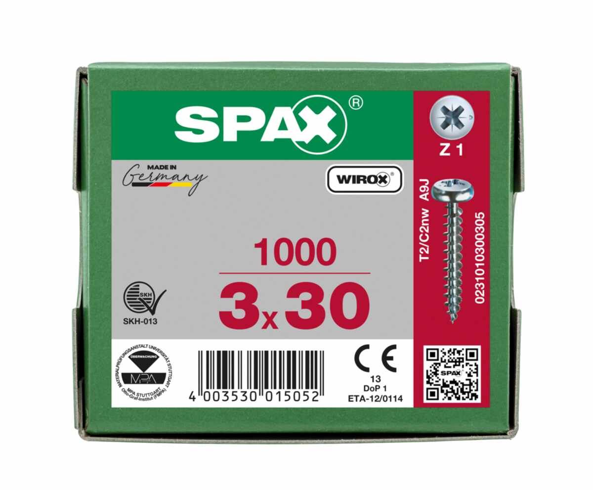 Spax/Schrauben Panhead 3,0X30 VE1000