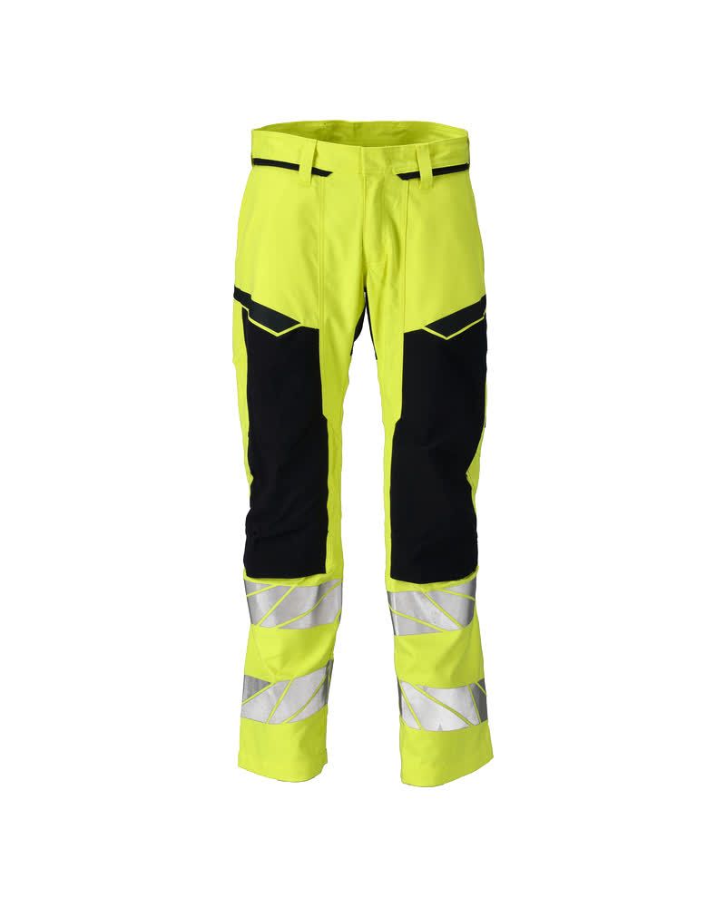 Hose mit Knietaschen Hi-vis Gelb/Schwarzblau, 76C46