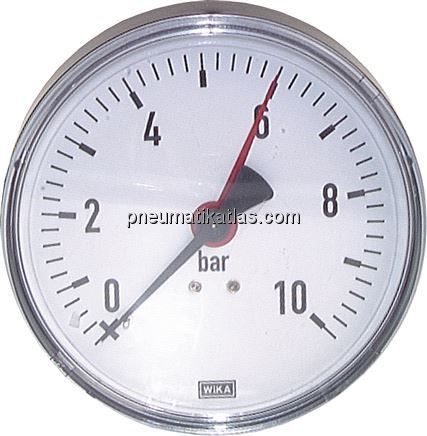 Manometer waagerecht, 80mm, -1 bis 0 bar