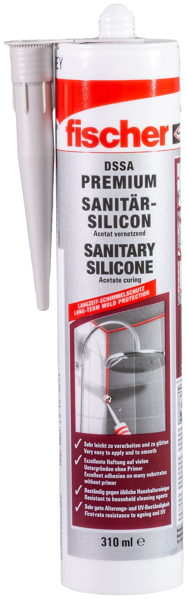 Fischer Sanitärsilicon DSSA 310 dunkelgrau