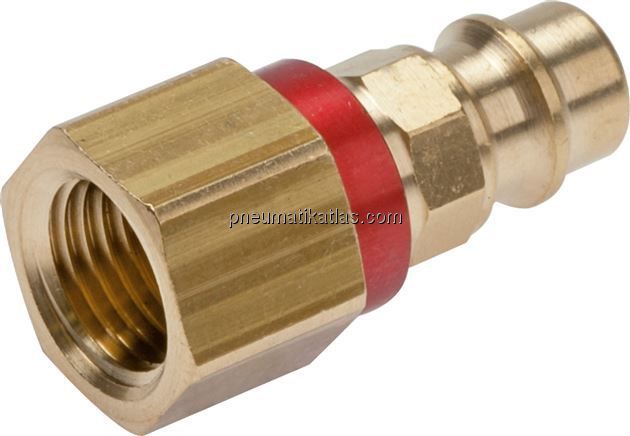 Kupplungsstecker (NW7,2) G 1/4"(IG), rot, Achteck SW12