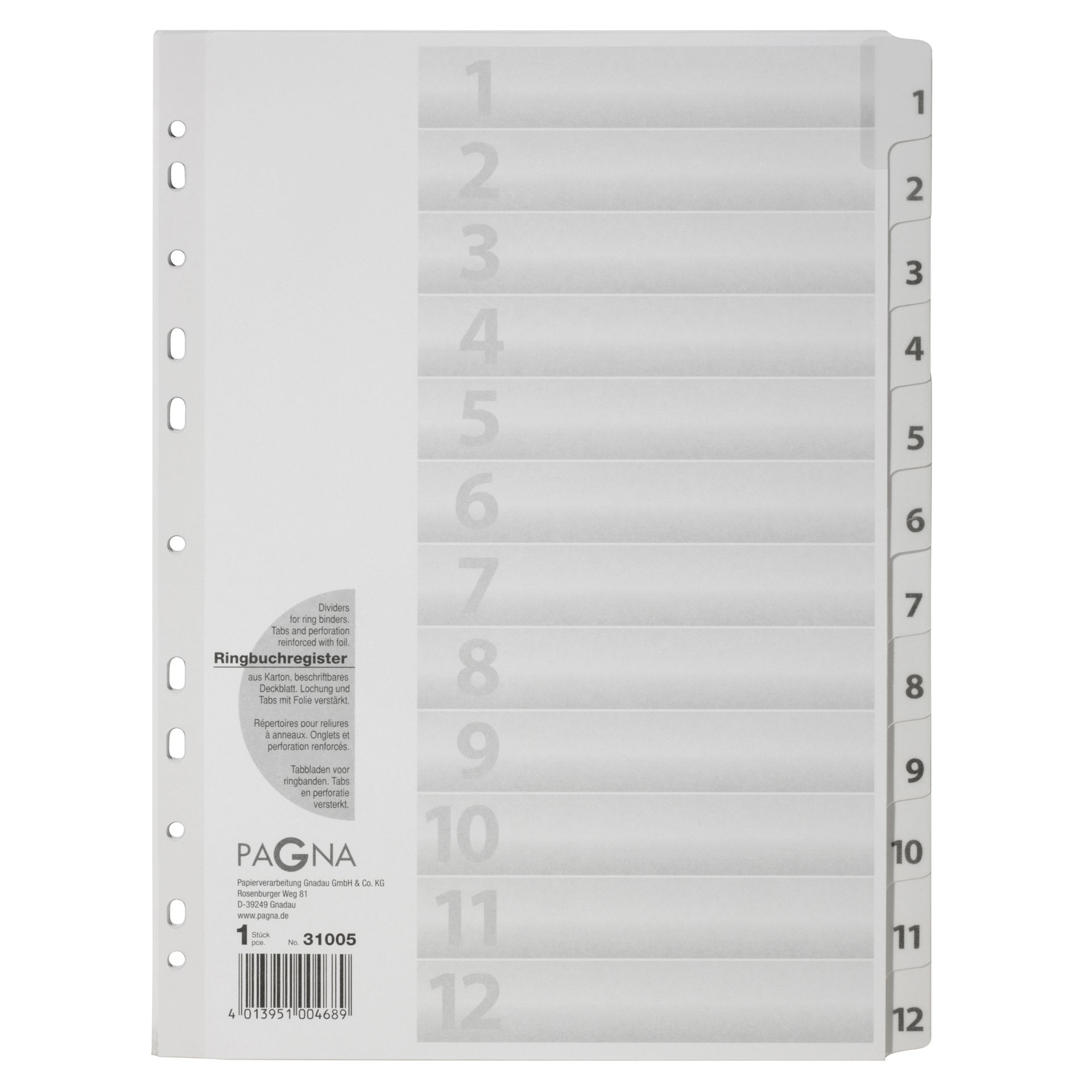 Register 1-12 DIN A4 12tlg ws