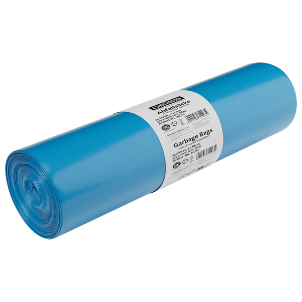 Abfallsäcke aus Recycling-LDPE 70 l, ca. 26µ, Typ 60, blau - RL=25Stk., KT=10RL, 575x1000 mm Typ 60 blau