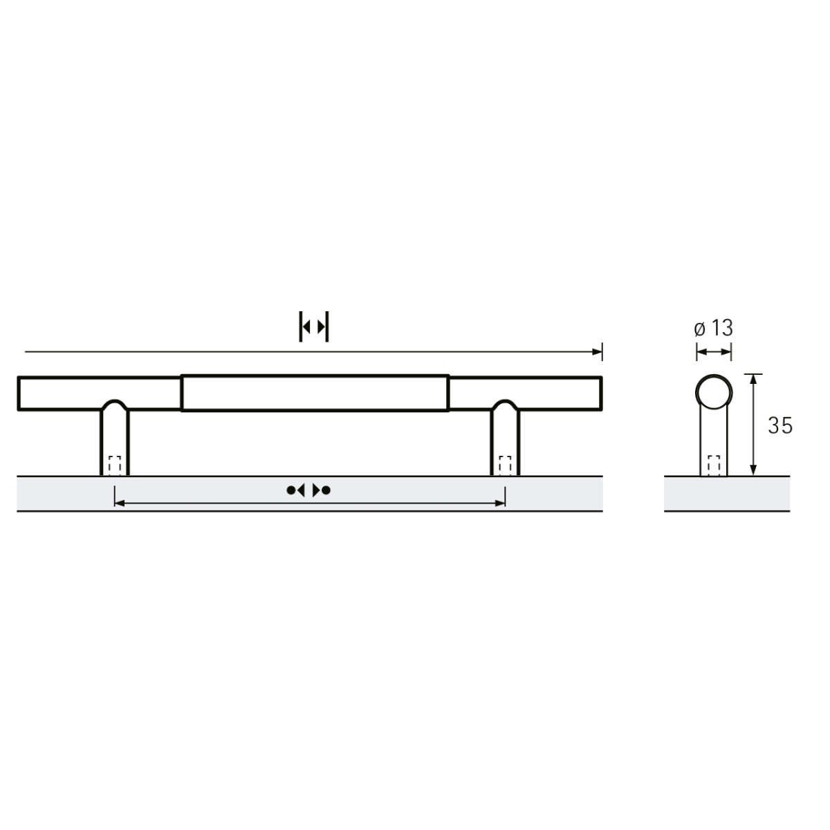 Griff Byzantia, Bohrabstand 160, L 220 mm, B 13 mm